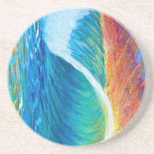 Sunset Surf Wave Medium (50" x 60") Tapestry Coaster