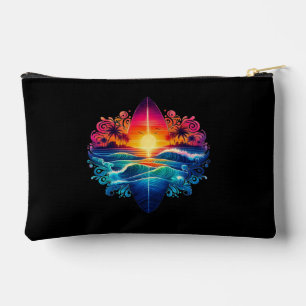 Sunset Surfboard Curls Zippered Pouch