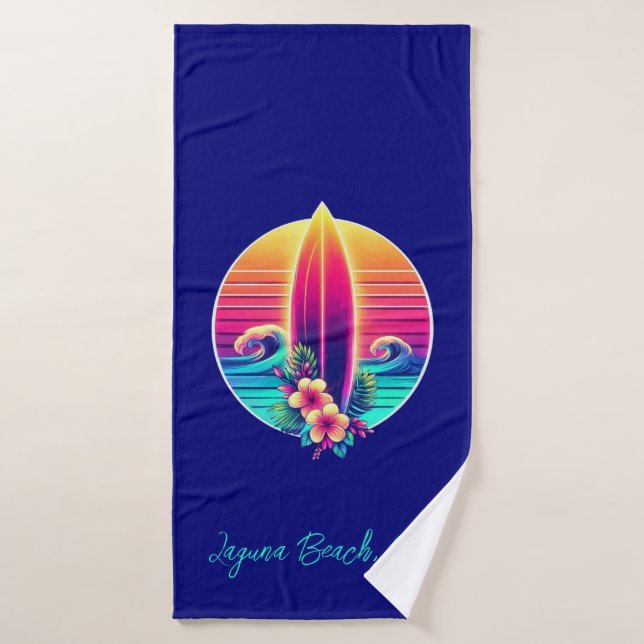 Sunset Surfboard Paradise- Bath Towel Set (Bath Towel)
