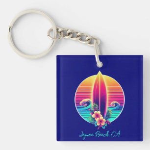 Sunset Surfboard Paradise- Key Ring