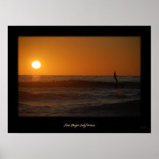 Sunset Surfer Poster