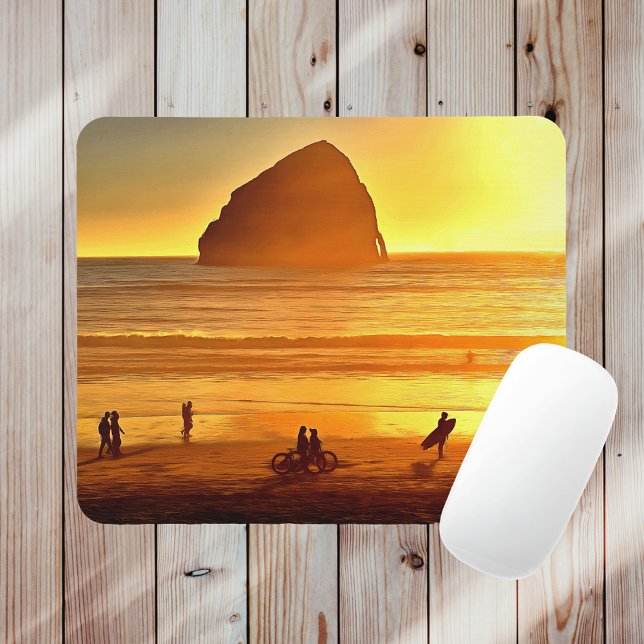 Sunset Surfing and Biking Cape Kiwanda Oregon Mouse Mat (Creator Uploaded)