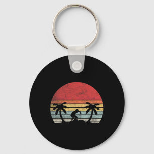 Sunset Surfing Retro Vibe Key Ring
