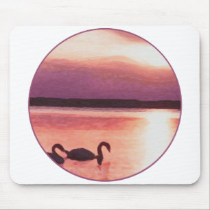 Sunset Swans Mouse Mat