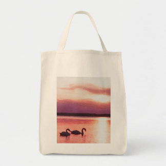 Sunset Swans Tote Bag