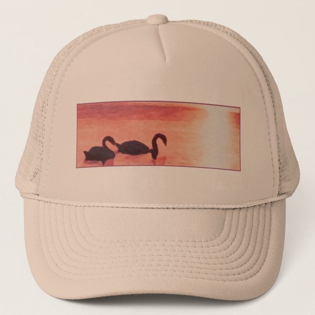Sunset Swans Trucker Hat (Front)