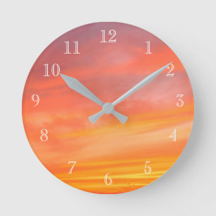 Sunset Swirl Round Clock