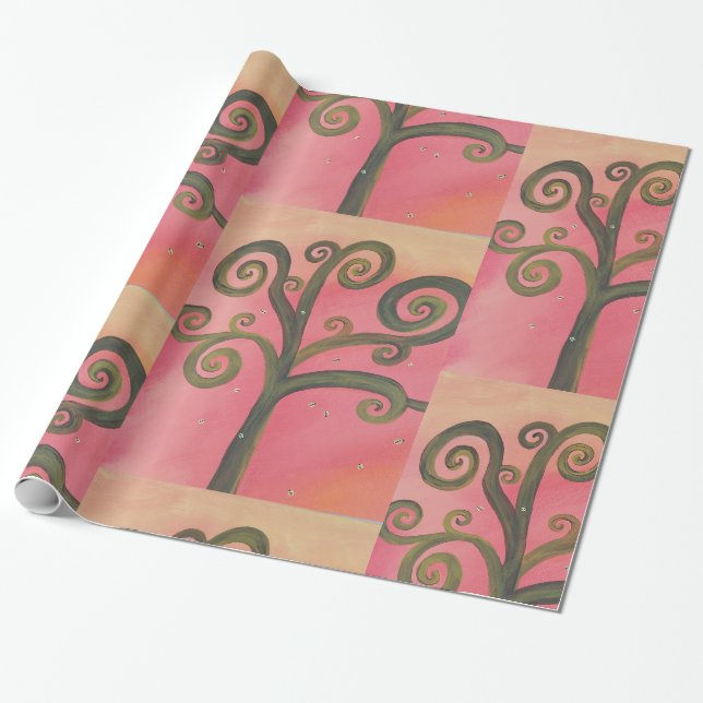 Sunset Swirl Wrapping Paper (Unrolled)