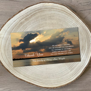Sunset Sympathy Thank You Memorial Photo Card