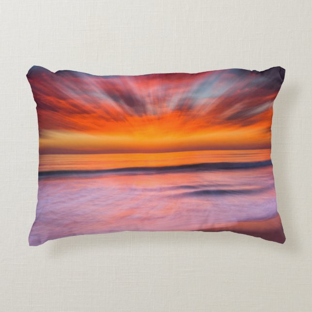Sunset Tamarack Beach | Carlsbad, CA Decorative Cushion (Front)