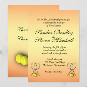 Sunset Tennis Wedding Invitation