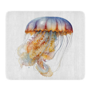 Sunset Tentacles: Coastal Watercolor Art  Cutting Board