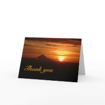 Sunset  Thank you Card with words