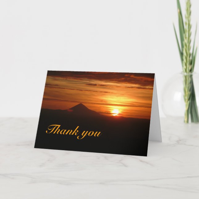 Sunset  Thank you Card with words (Front)
