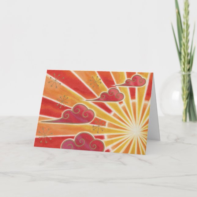 Sunset Thank You'  greetings card (Front)