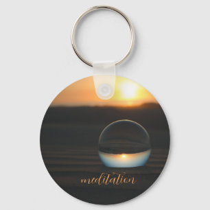 Sunset through a glass bauble Keychain