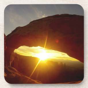 Sunset through Double O Arch, Arches National Park Coaster