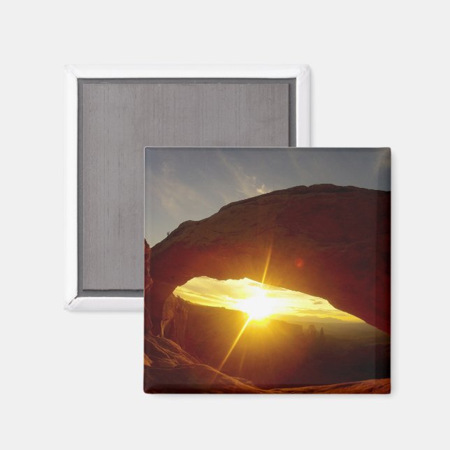 Sunset through Double O Arch, Arches National Park Magnet (Front/Back)
