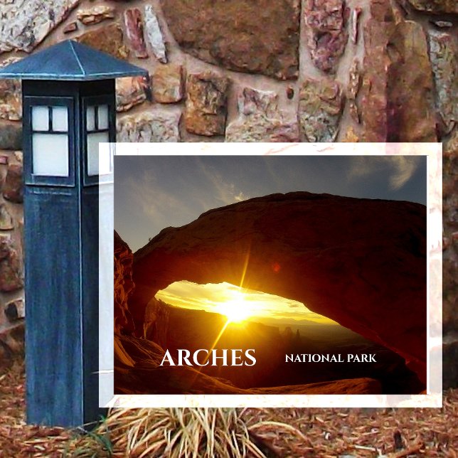 Sunset through Double O Arch, Arches National Park Postcard (Creator Uploaded)