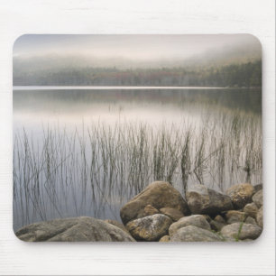 Sunset through fog over Upper Hadlock Pond Mouse Mat
