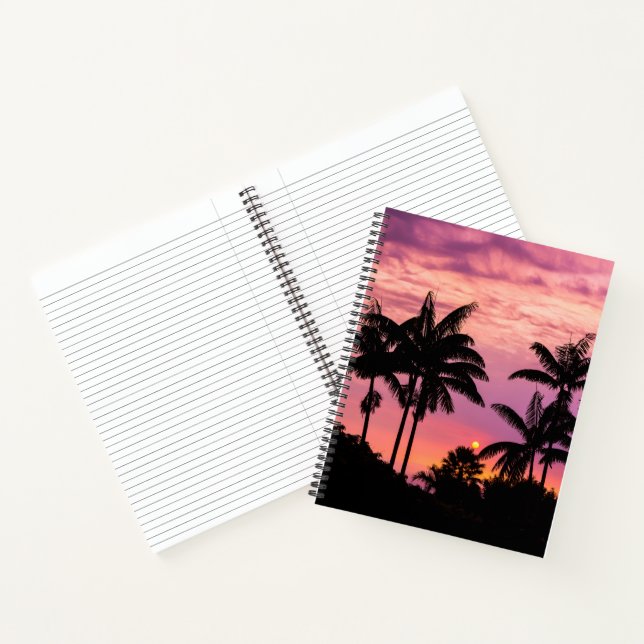 Sunset through Palm Trees Notebook (Inside)