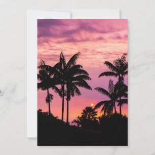 Sunset through Palm Trees Thank You Card
