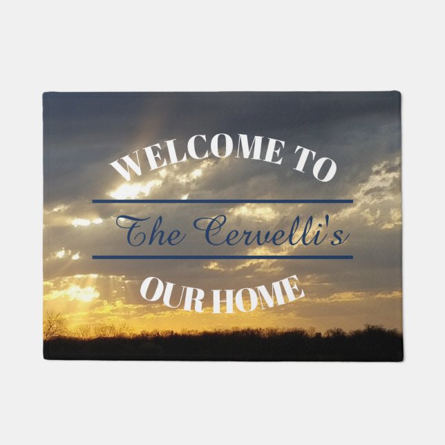 Sunset Through The Clouds Doormat (Front)