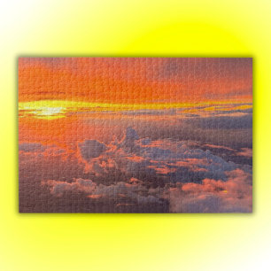 Sunset through the Clouds Orange & Yellow Jigsaw Puzzle