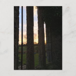 Sunset Through the Ruins of a Mediaeval Window Postcard