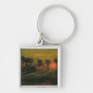 Sunset through Trees, c.1855 Key Ring