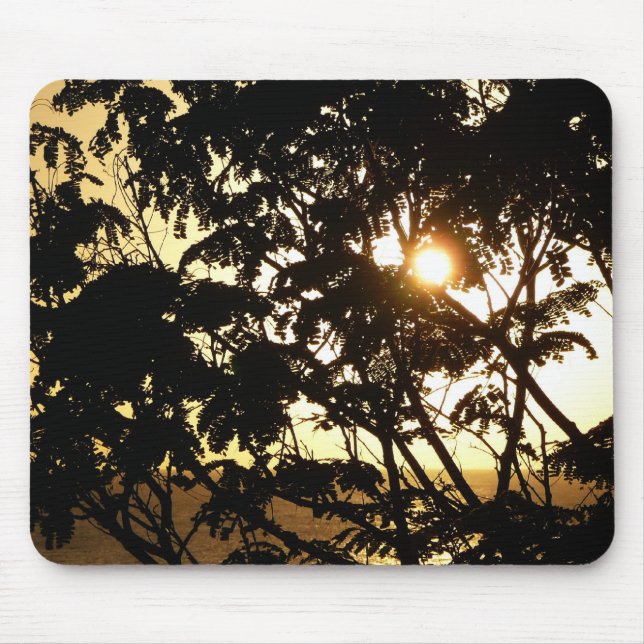 Sunset Through Trees I Tropical Photography Mouse Mat (Front)
