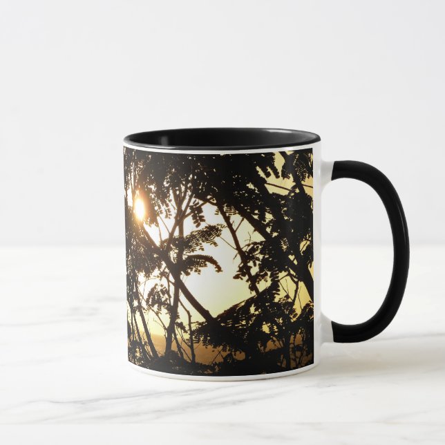 Sunset Through Trees I Tropical Photography Mug (Right)