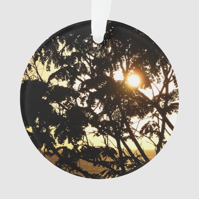 Sunset Through Trees I Tropical Photography Ornament (Front)
