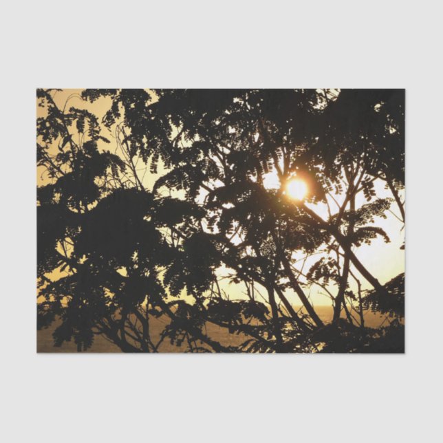 Sunset Through Trees I Tropical Photography Tissue Paper (Front)