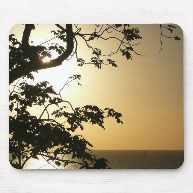 Sunset Through Trees II Tropical Photography Mouse Mat (Front)