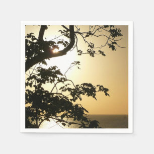 Sunset Through Trees II Tropical Photography Napkin