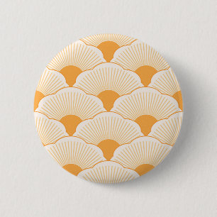 Sunset, tonal orange, concrete texture 6 cm round badge