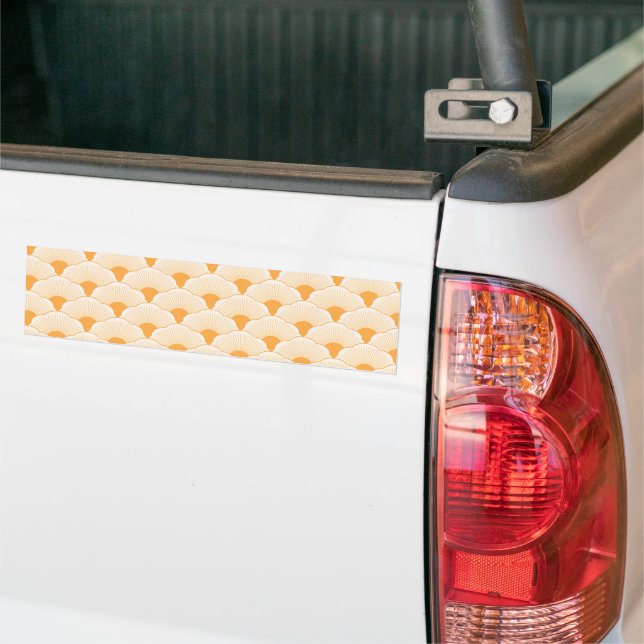 Sunset, tonal orange, concrete texture bumper sticker (On Truck)