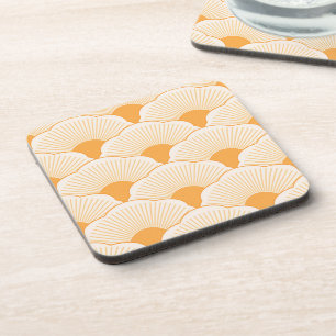 Sunset, tonal orange, concrete texture coaster