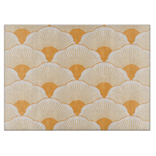 Sunset, tonal orange, concrete texture cutting board