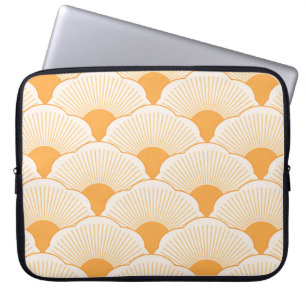 Sunset, tonal orange, concrete texture laptop sleeve