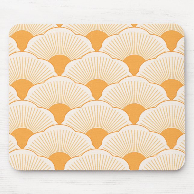 Sunset, tonal orange, concrete texture mouse mat (Front)