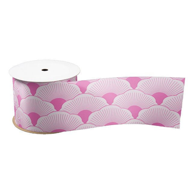 Sunset, tonal pink, concrete texture satin ribbon (Spool)