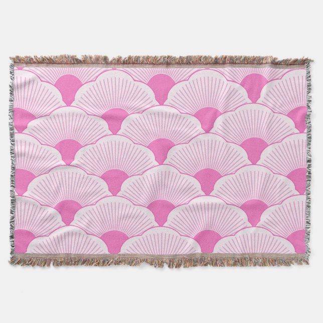 Sunset, tonal pink, concrete texture throw blanket (Front)