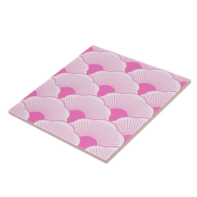 Sunset, tonal pink, concrete texture tile (Side)