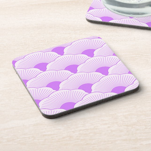 Sunset, tonal violet, concrete texture coaster (Left Side)
