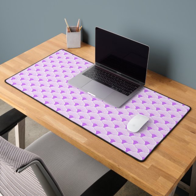 Sunset, tonal violet, concrete texture desk mat (Office 2)