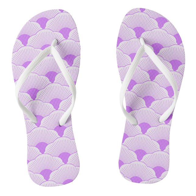 Sunset, tonal violet, concrete texture flip flops (Footbed)