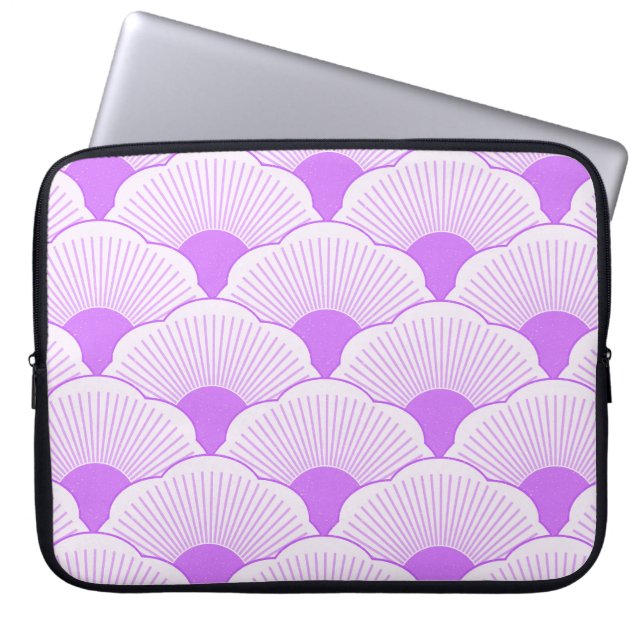 Sunset, tonal violet, concrete texture laptop sleeve (Front)
