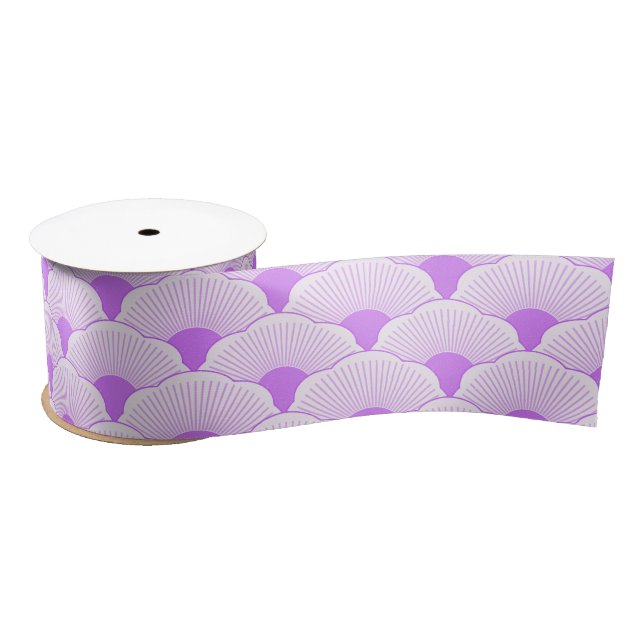 Sunset, tonal violet, concrete texture satin ribbon (Spool)